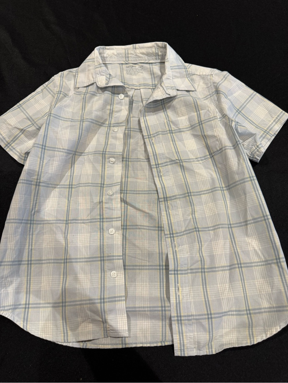 Cat & Jack Light Blue & White Plaid Button-Down Shirt